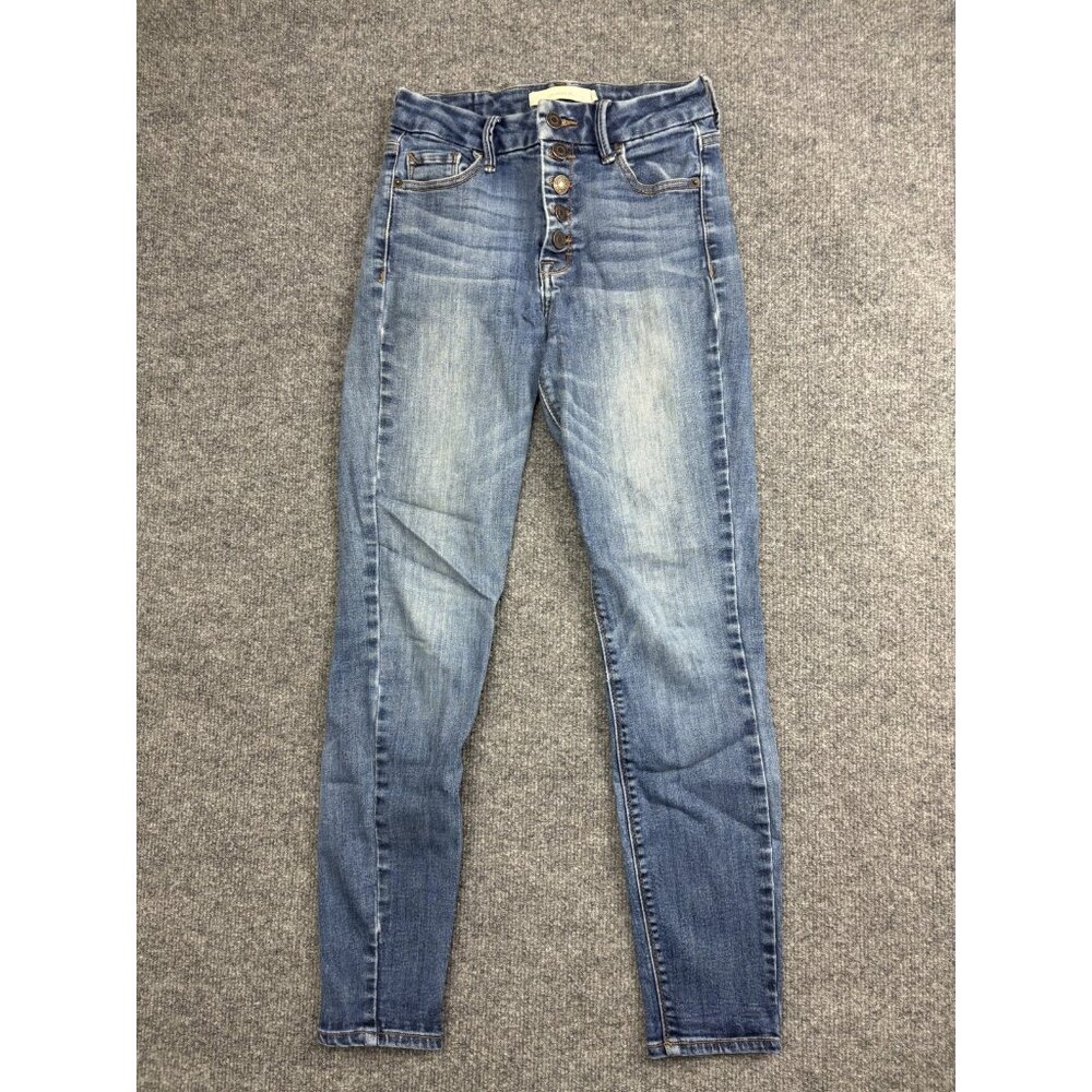 Hidden Jeans Womens 26 Blue High Rise Button Fly Skinny Stretch Denim HD1821H‎